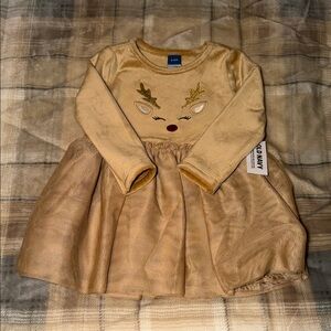 Old Navy Gold Reindeer Dress